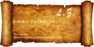 Lenko Zoltán névjegykártya
